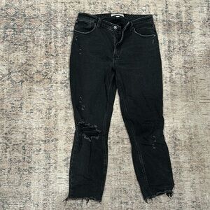 Curve love The Skinny high rise black distressed denim. Great condition!